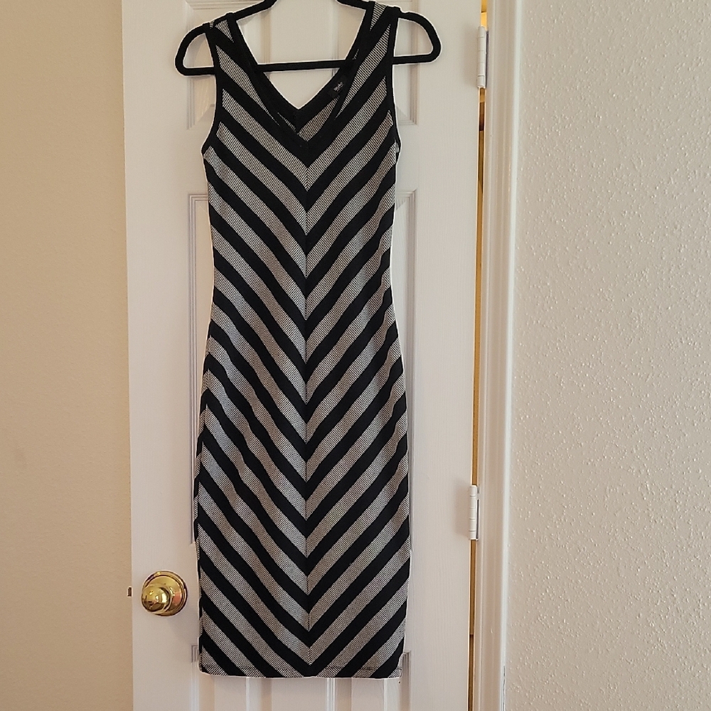 Mossimo Black and Gray Striped Dress
